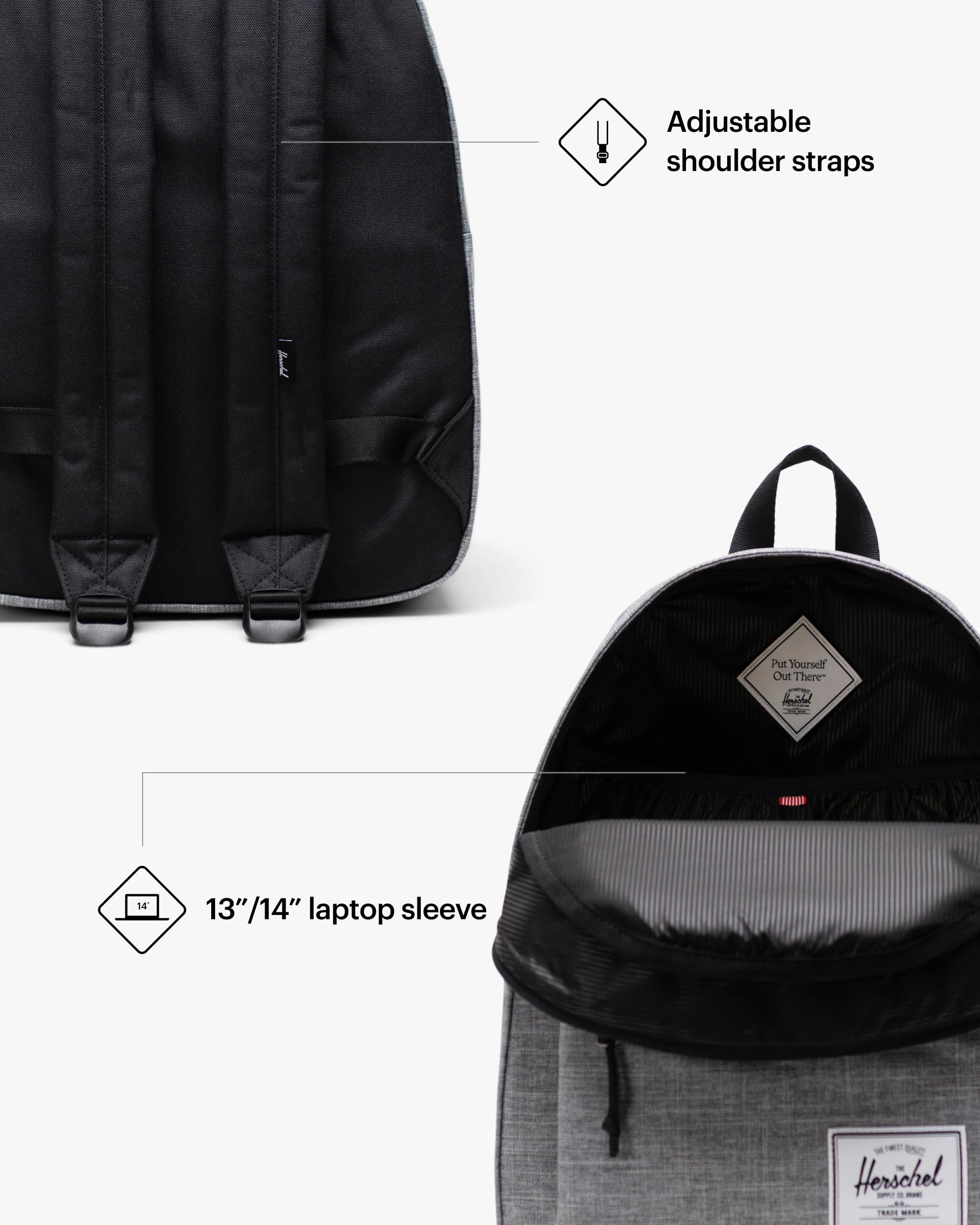 Foto 4 pulgar | Mochila Herschel Supply Co. Herschel Classic Raven Crosshatch - Venta Internacional