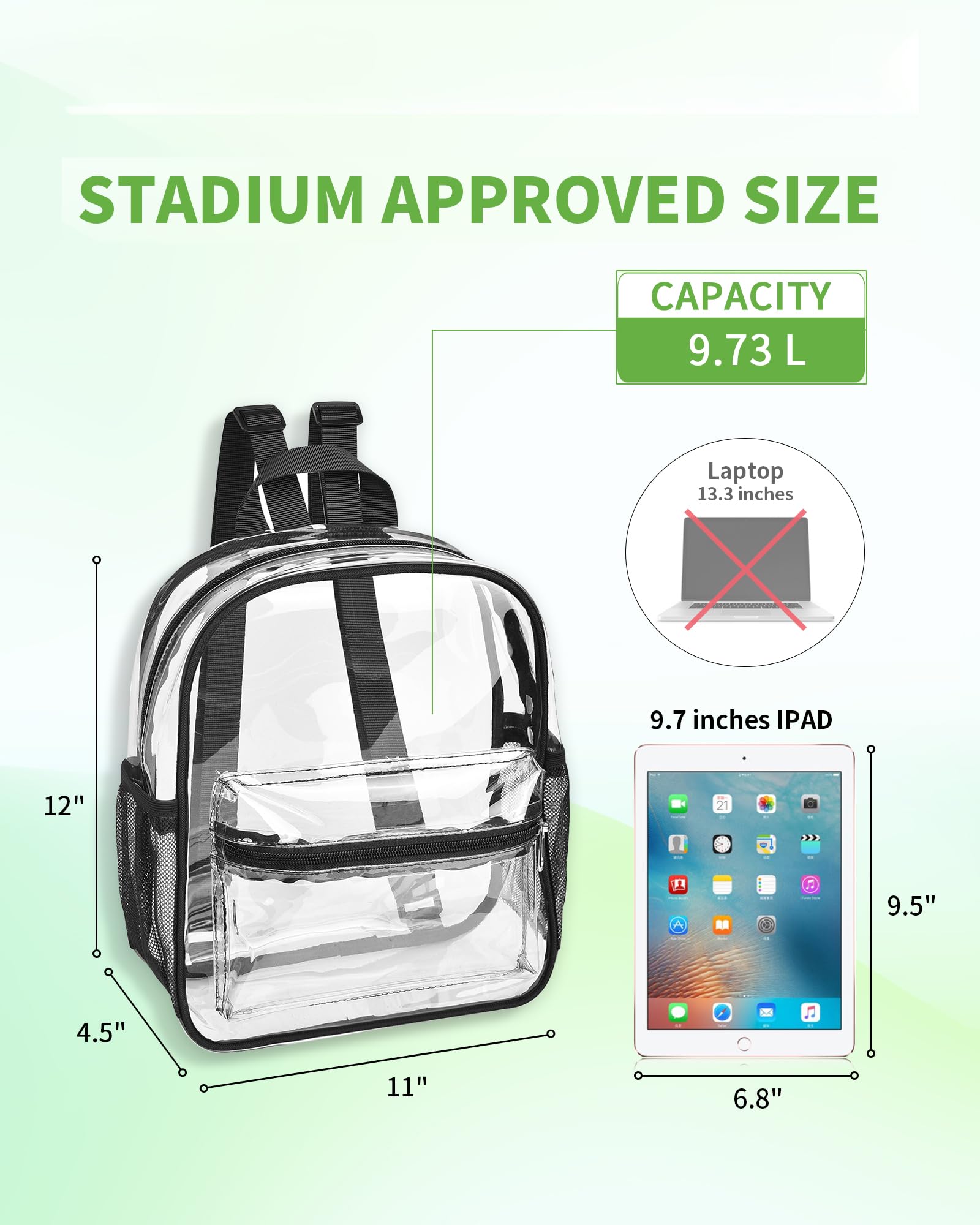 Foto 2 | Mochila Transparente May Tree de Pvc Negro - Venta Internacional