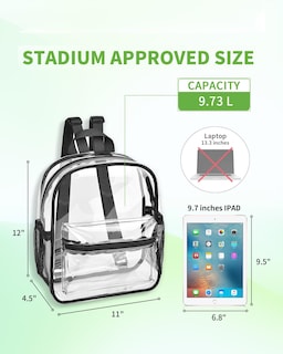 Foto 2 | Mochila Transparente May Tree de Pvc Negro - Venta Internacional