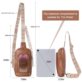 Foto 3 | Bandolera Cluci de Piel con Bandolera Impermeable color Marrón - Venta Internacional