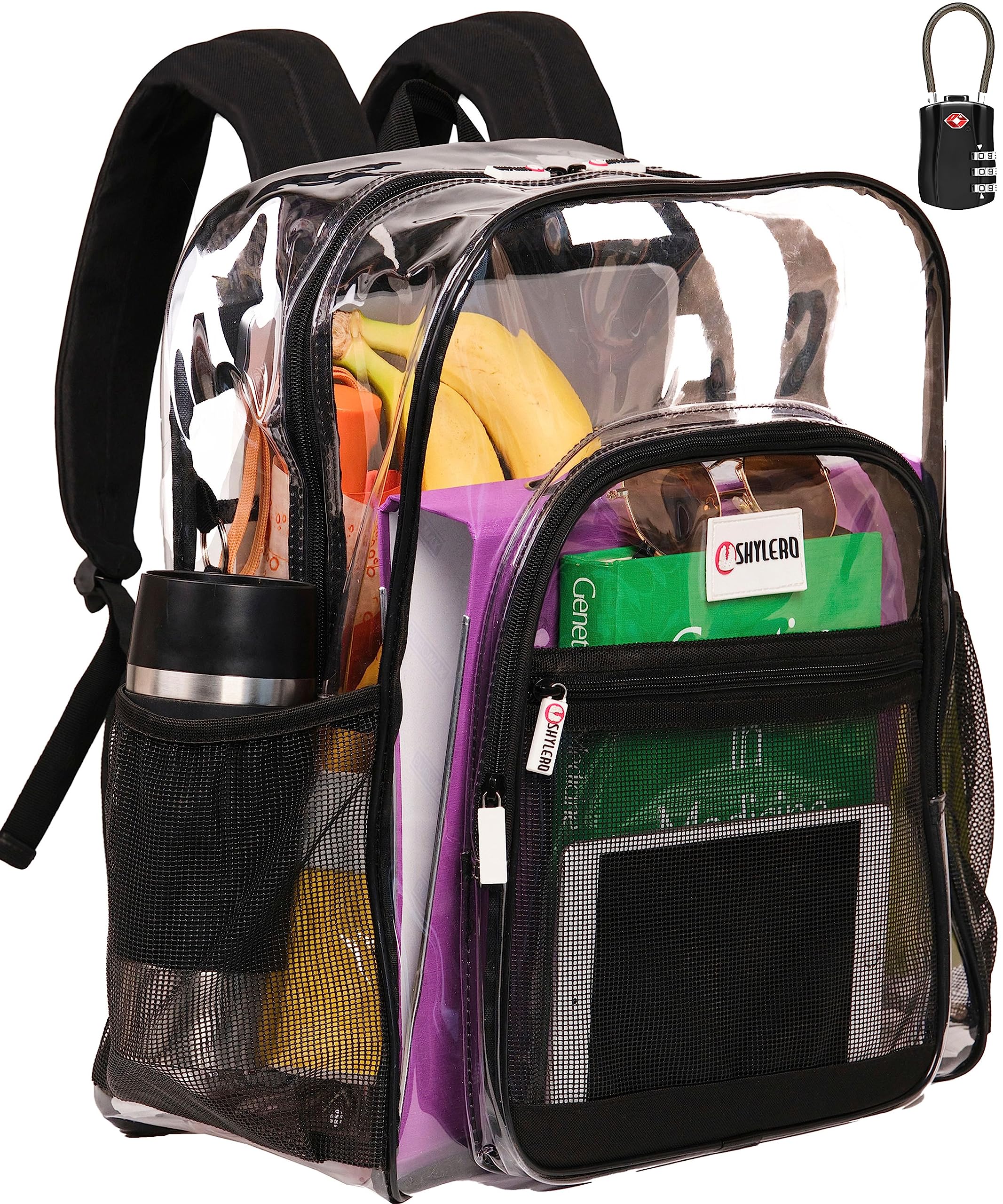 Foto 2 pulgar | Mochila Shylero Clear X-large 32l con Cierre TSA Negra - Venta Internacional