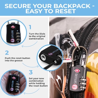 Foto 2 | Mochila Shylero Clear X-large 32l con Cierre TSA Negra - Venta Internacional