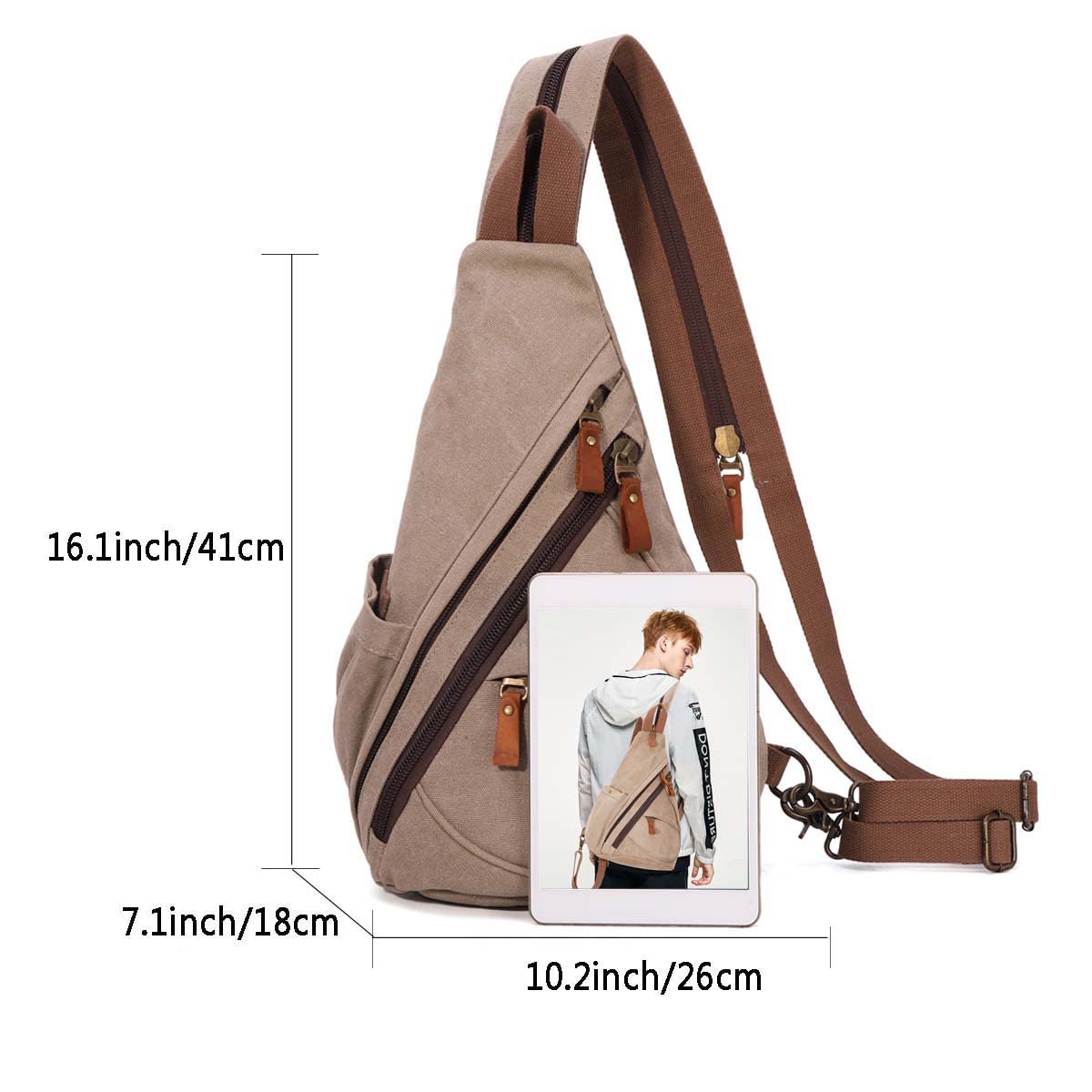 Foto 3 pulgar | Mochila Bandolera Pequeña de Lona Sling Bag - Venta Internacional