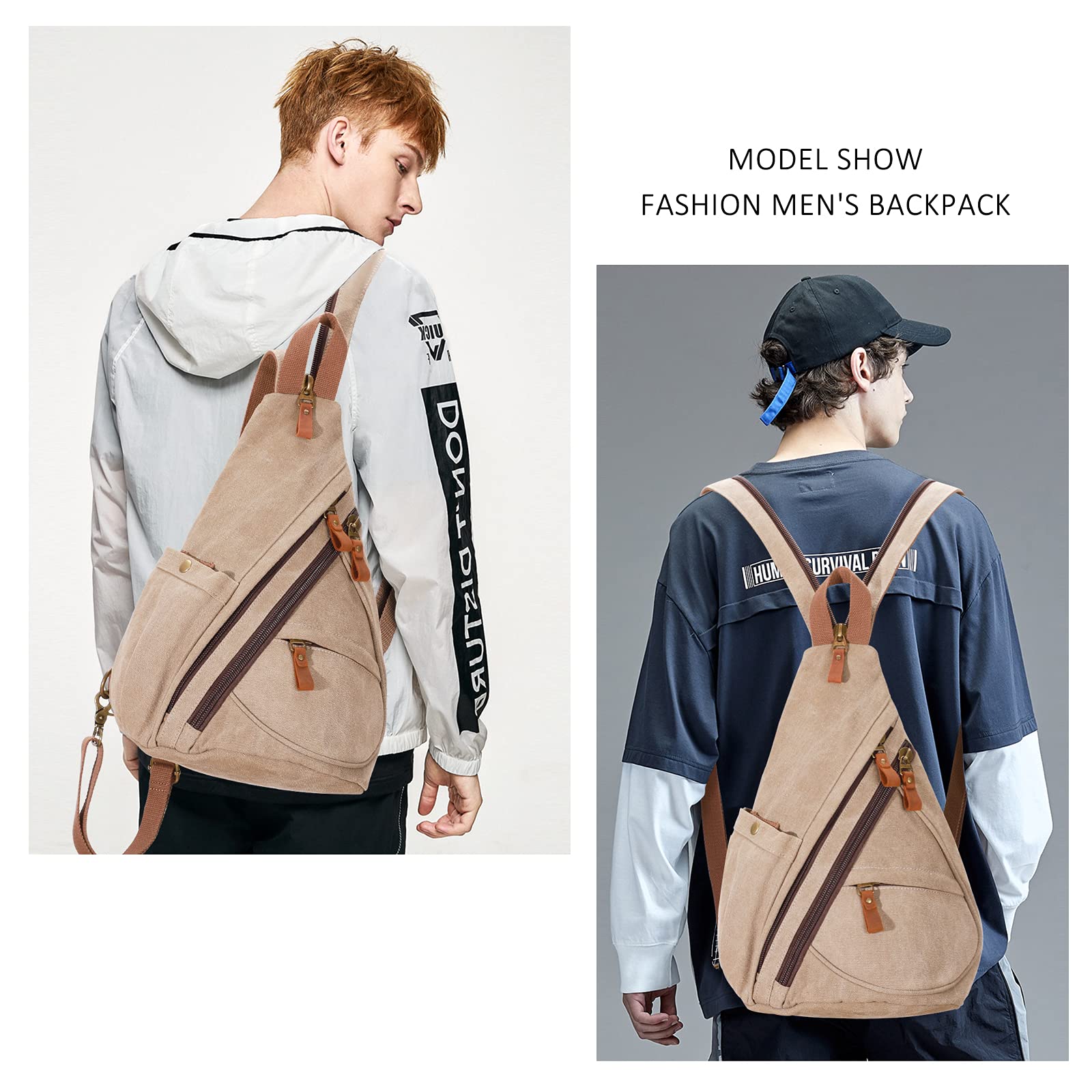 Foto 8 pulgar | Mochila Bandolera Pequeña de Lona Sling Bag - Venta Internacional