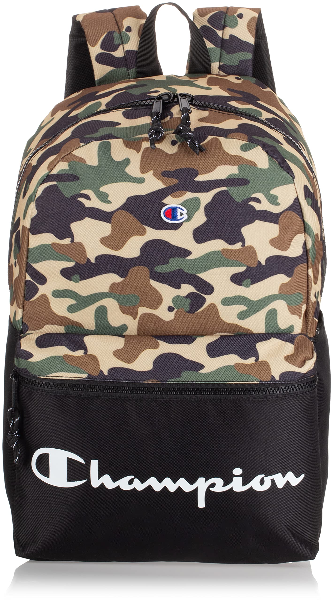 Mochila Champion Manuscript Green Con Bolsillo Frontal - Venta Internacional