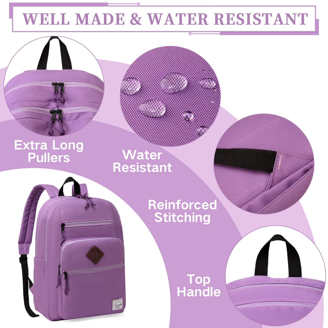 Foto 5 pulgar | Mochila Vaschy School Grande 21 l Morada Unisex - Venta Internacional