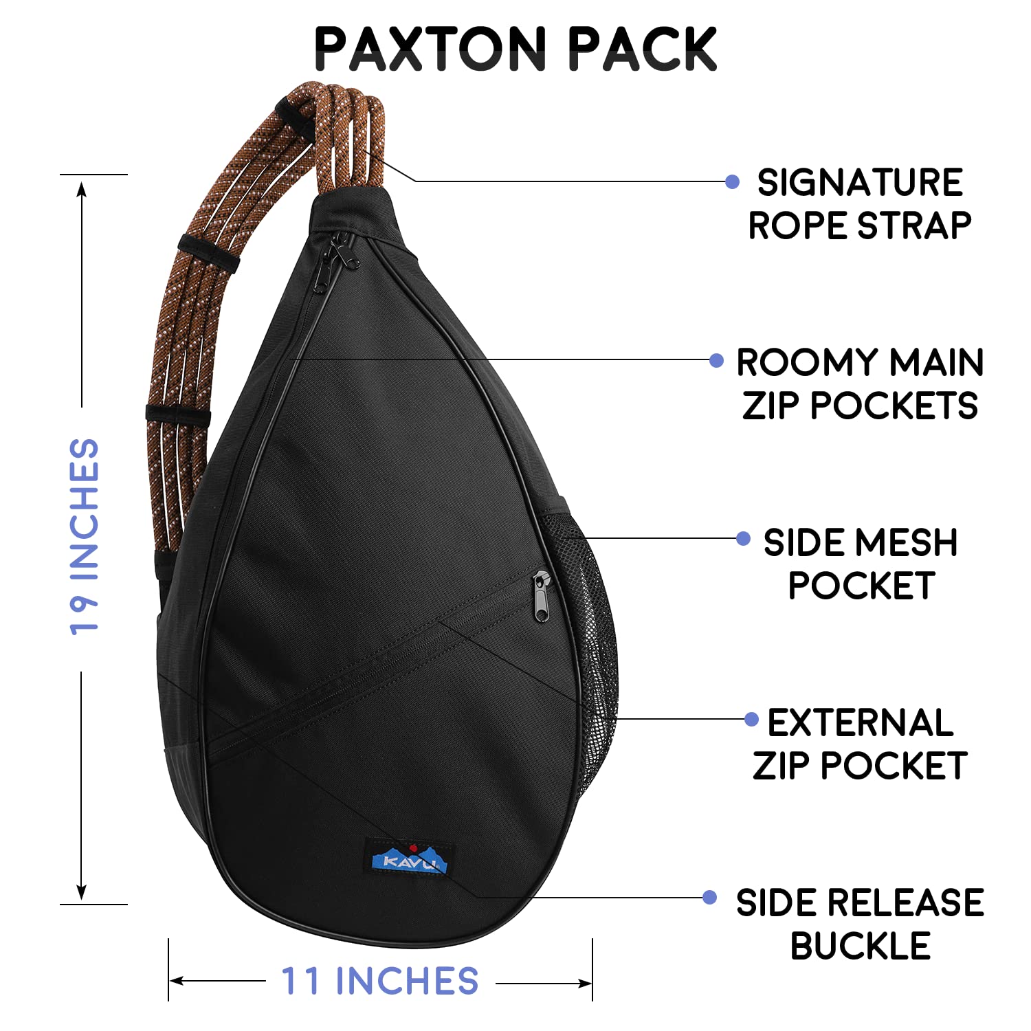 Foto 6 pulgar | Mochila Kavu Paxton Pack con Bandolera 11 Litros color Negro  - Venta Internacional