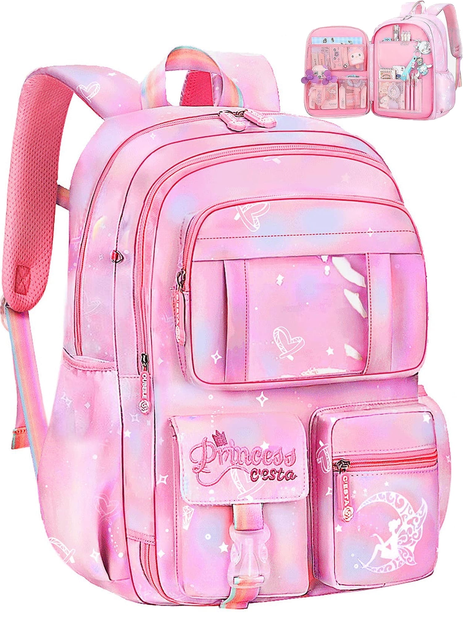 Foto 2 pulgar | Mochila Escolar Ficcug Rosa para Niña - Venta Internacional