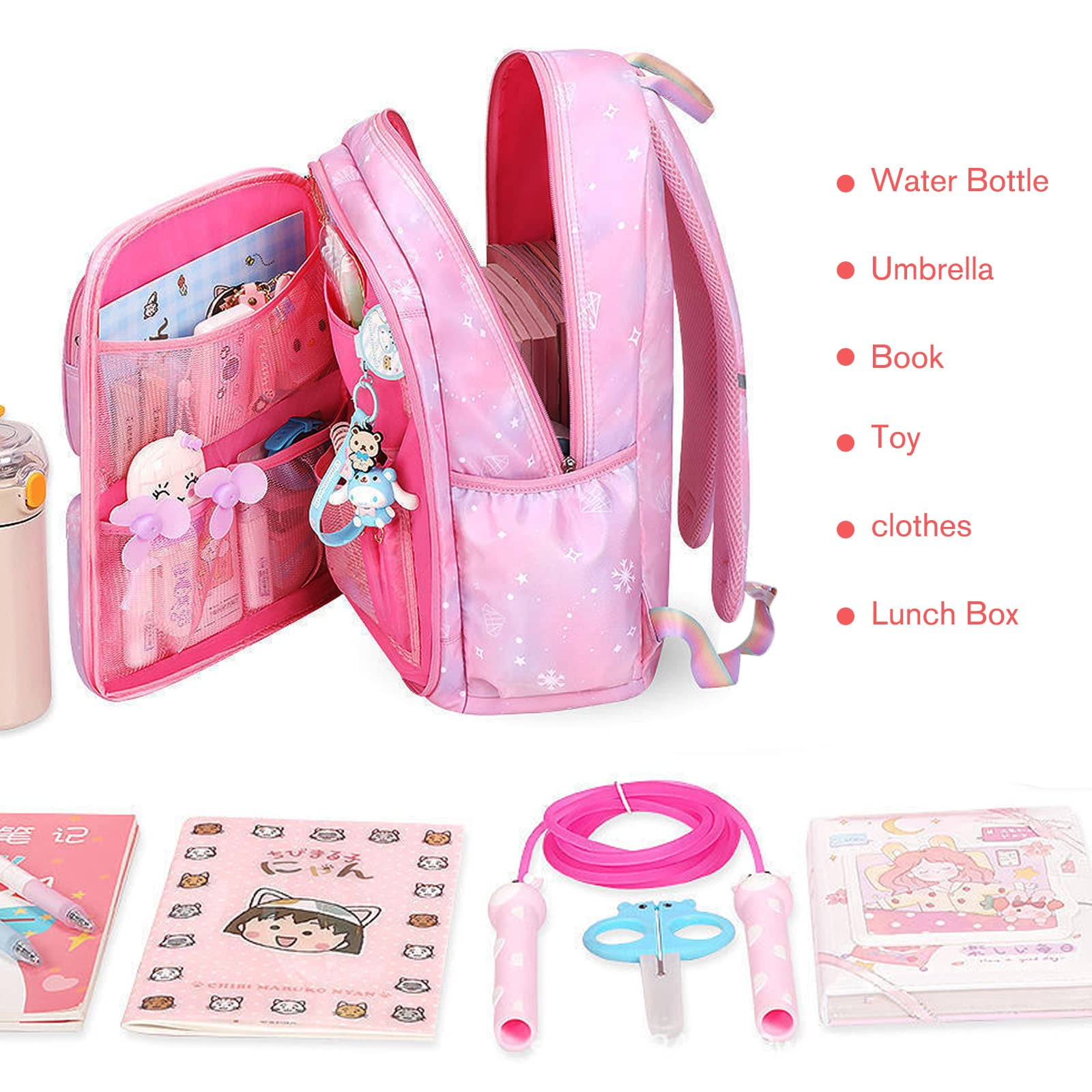 Foto 6 pulgar | Mochila Escolar Ficcug Rosa para Niña - Venta Internacional