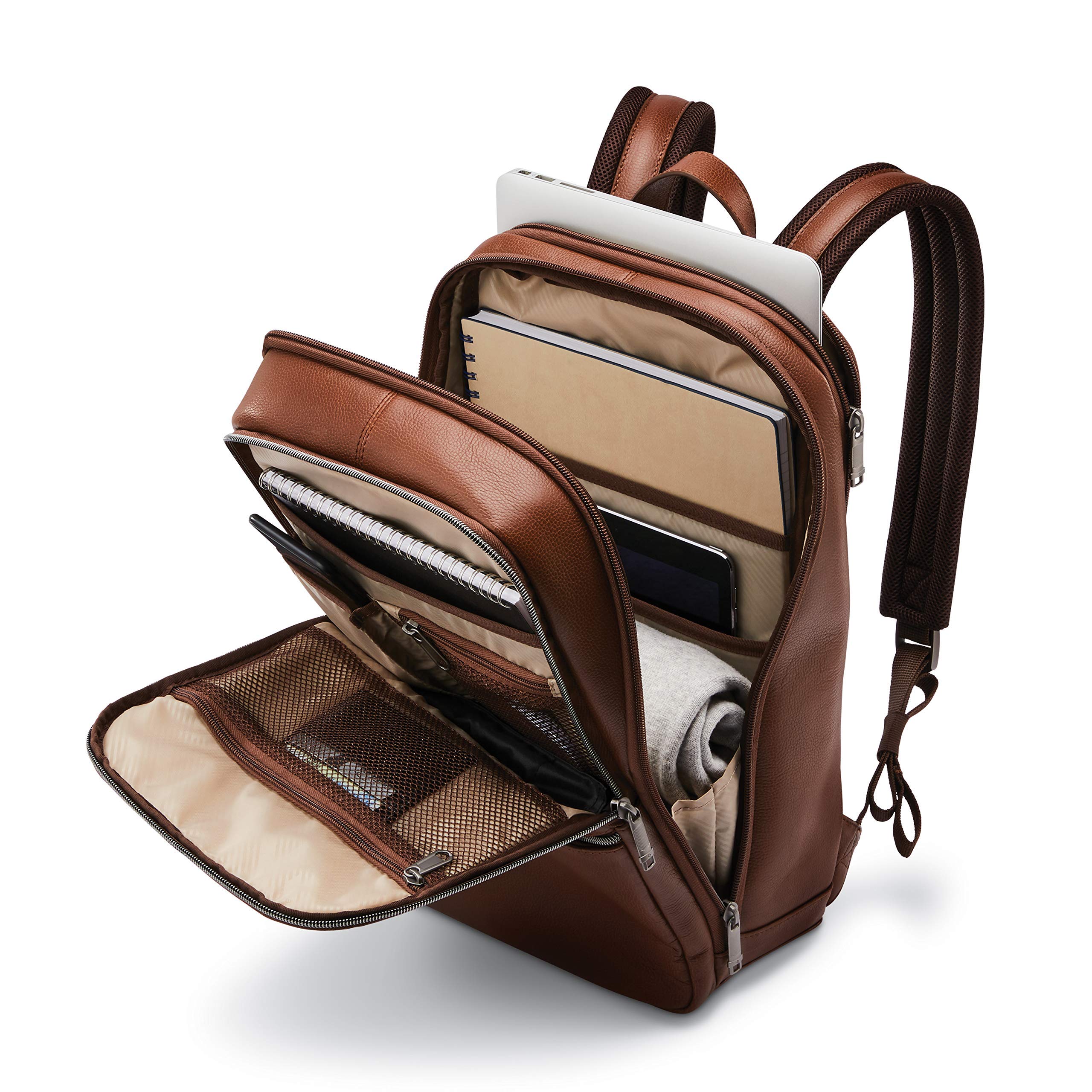 Foto 6 pulgar | Mochila Samsonite Classic Leather Slim Cognac 21.2 L - Venta Internacional