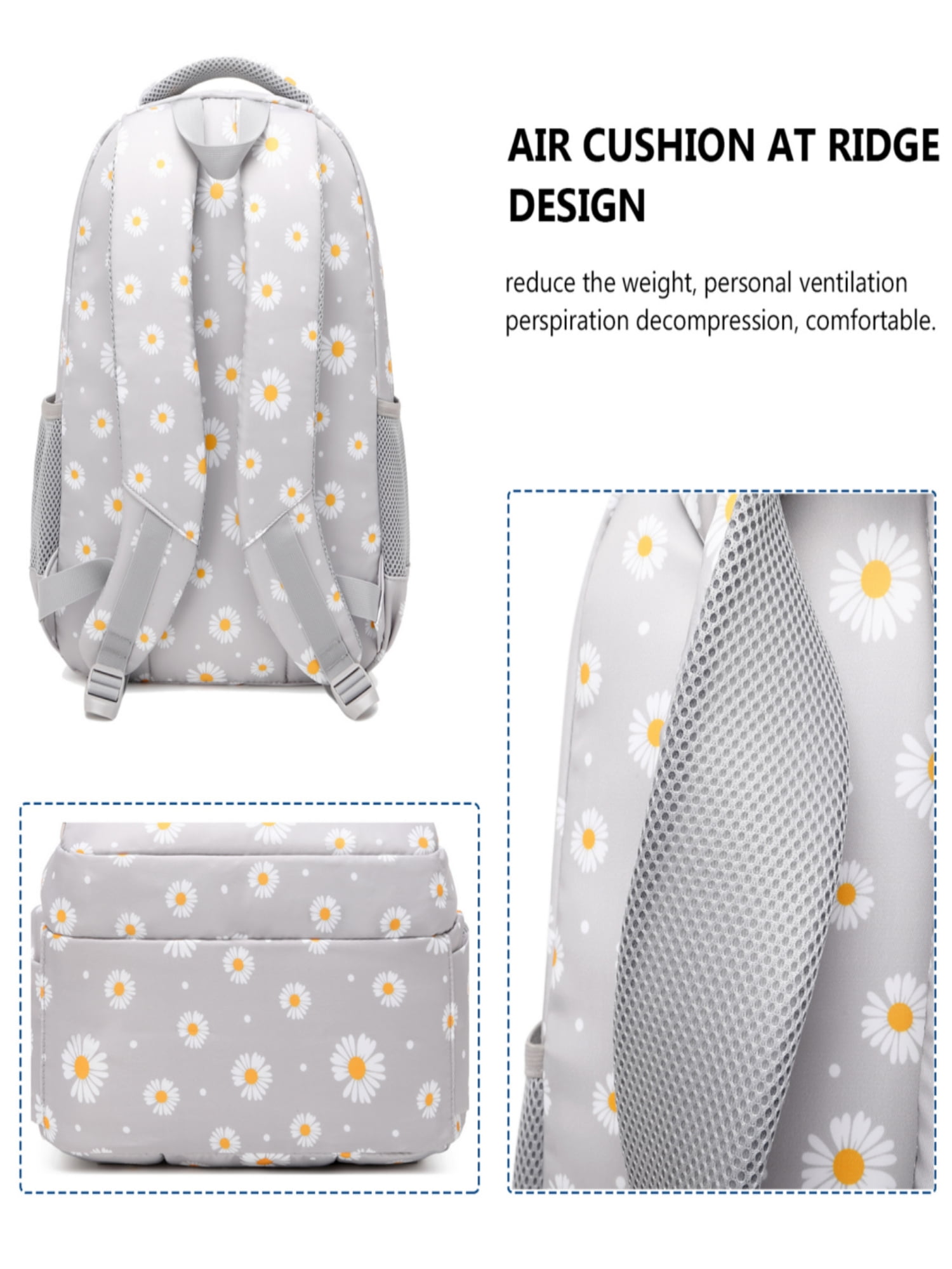 Foto 4 | Mochila Forestfish Grey Daisy con Lonchera y Bolígrafos para Niña - Venta Internacional