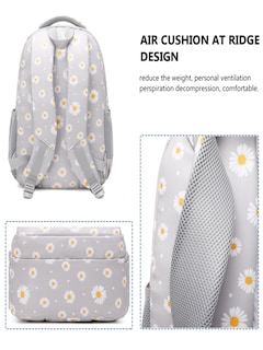 Foto 4 | Mochila Forestfish Grey Daisy con Lonchera y Bolígrafos para Niña - Venta Internacional
