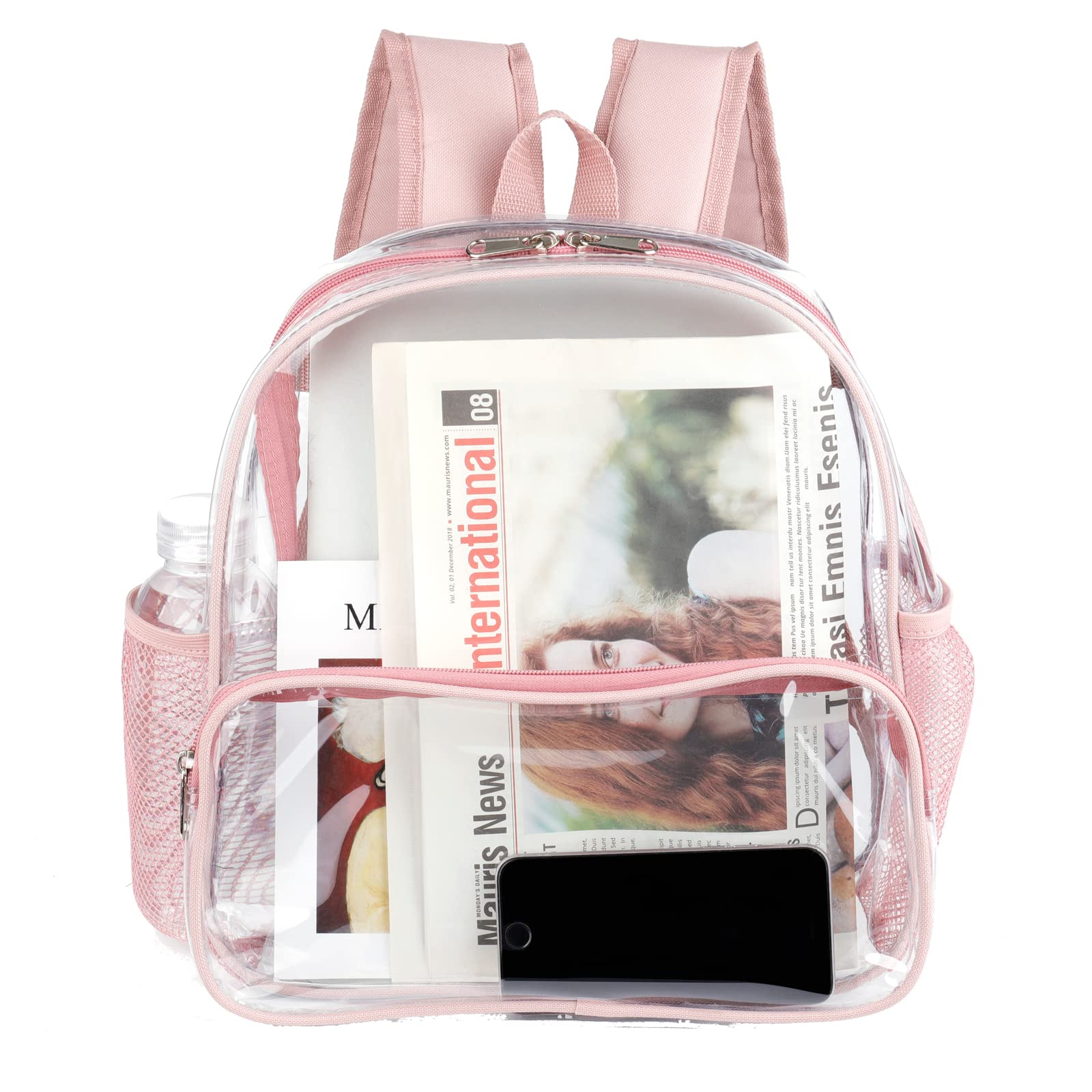 Foto 4 pulgar | Mochila Transparente Crosstime Rose Gold para Eventos - Venta Internacional