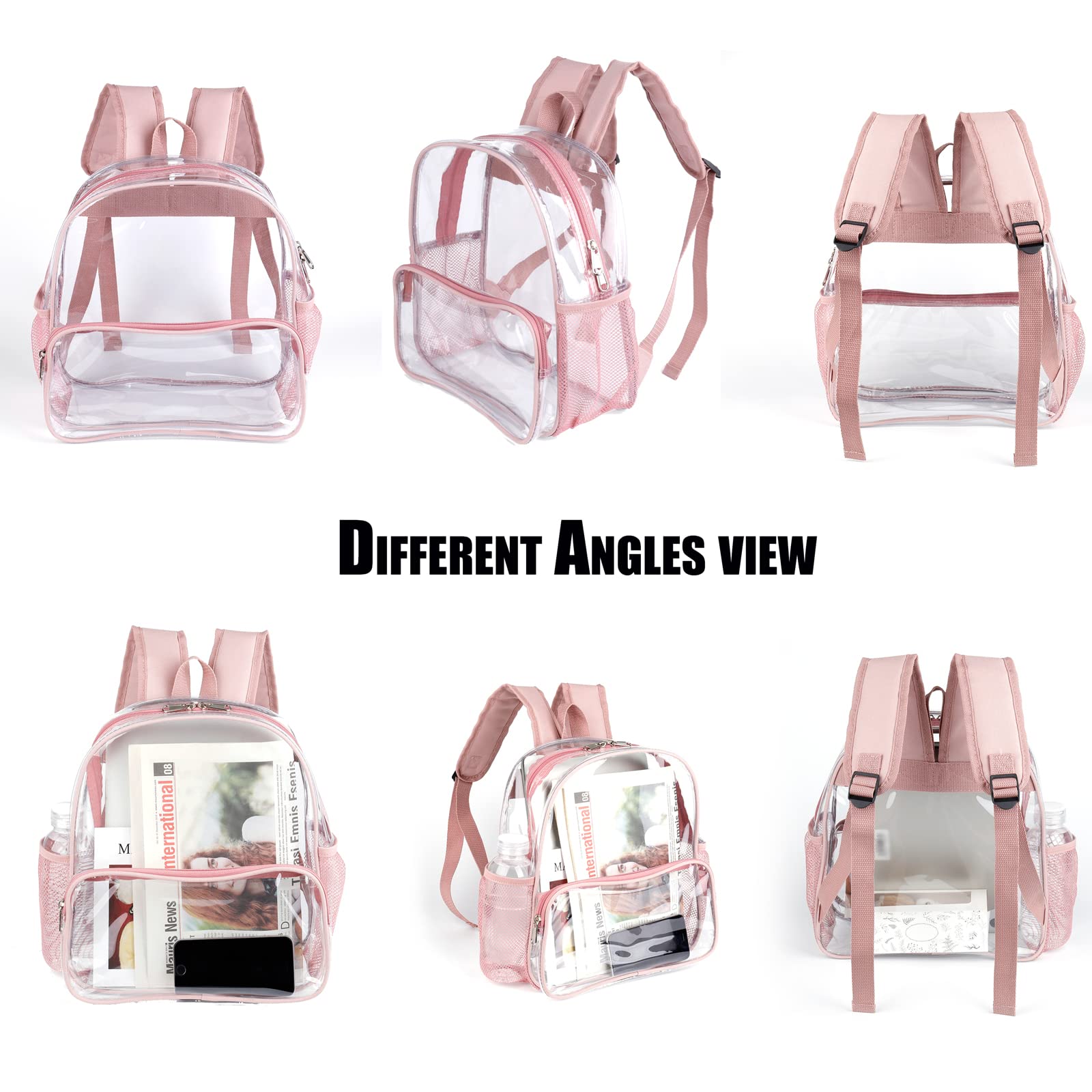 Foto 5 pulgar | Mochila Transparente Crosstime Rose Gold para Eventos - Venta Internacional