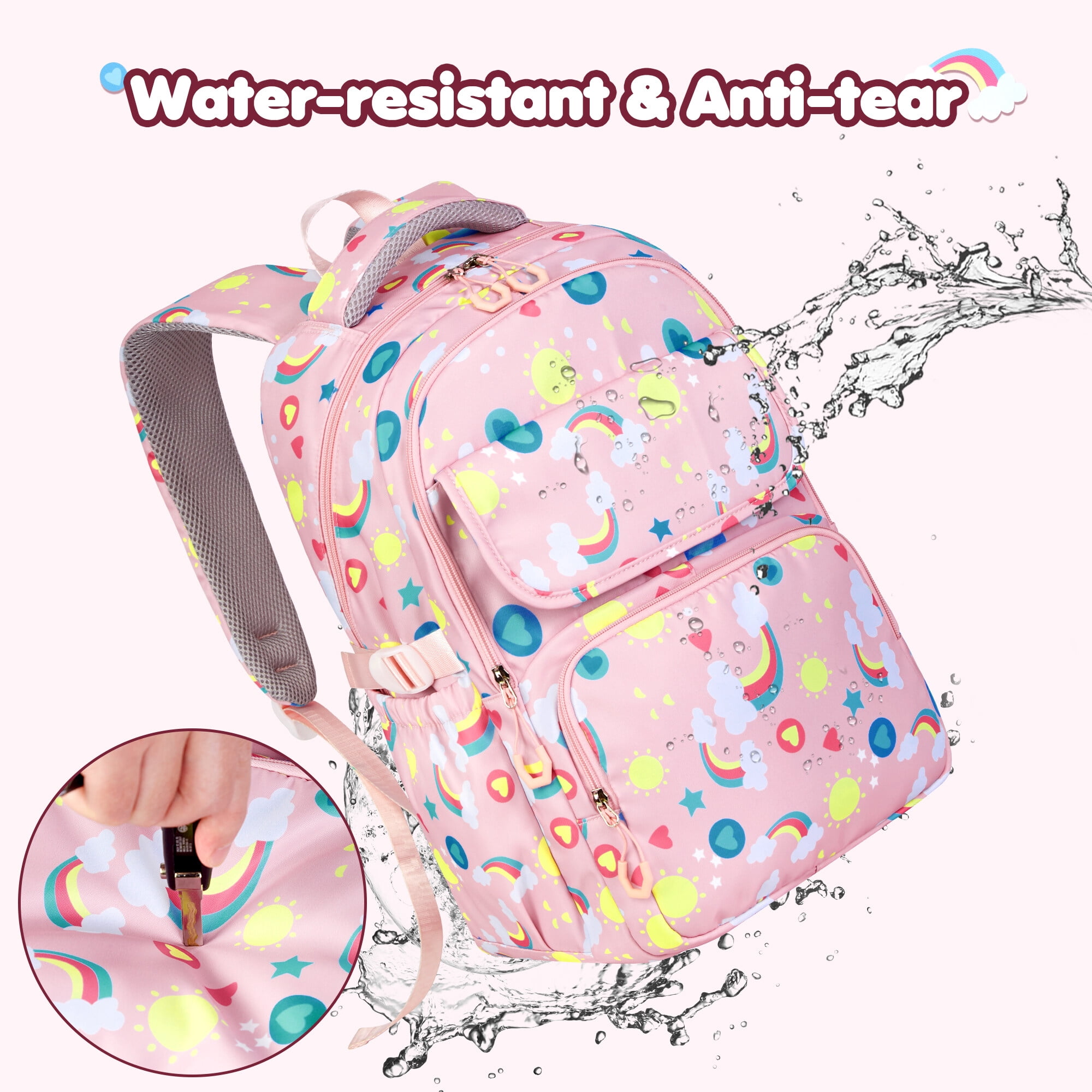 Foto 5 pulgar | Mochila Vbiger Kids Cute Rosa con Bolsa de Almuerzo y Lapicera - Venta Internacional
