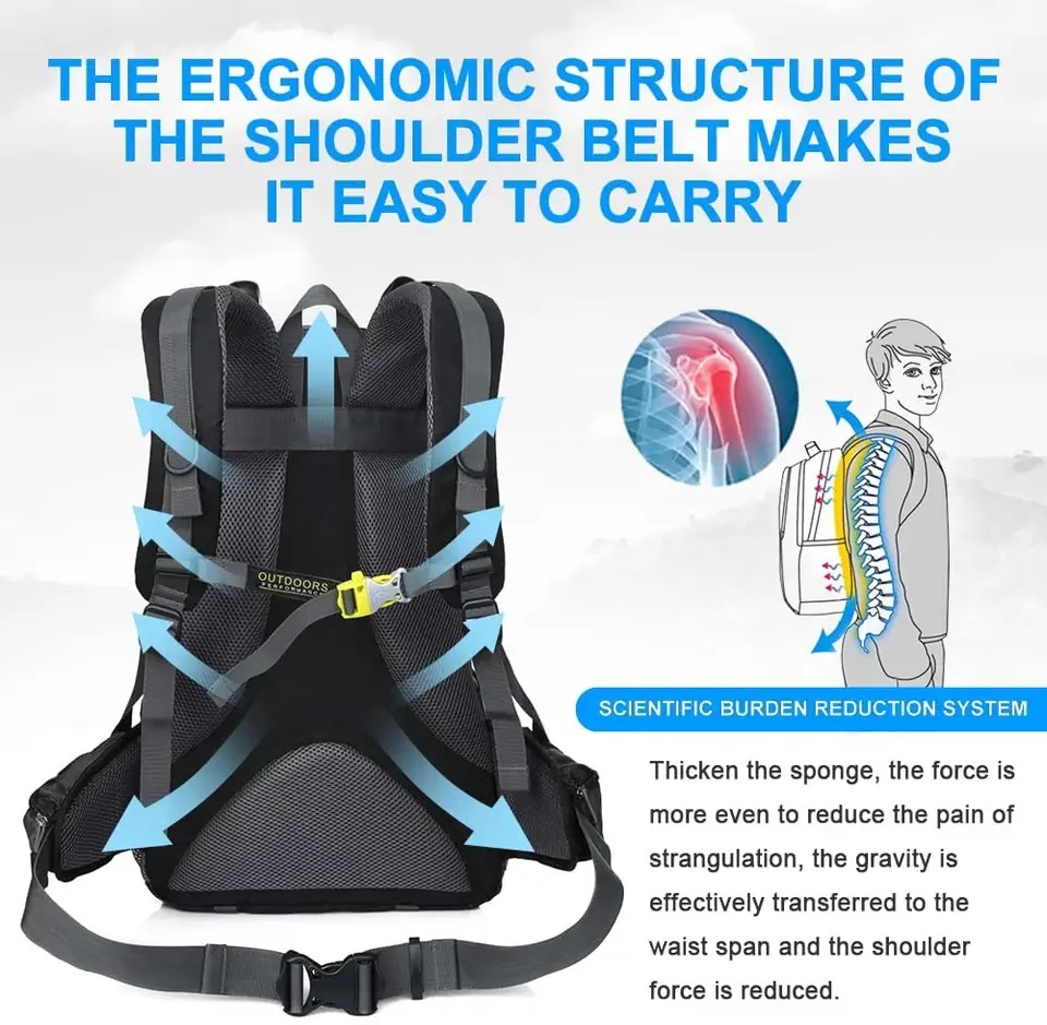 Foto 5 pulgar | Mochila para Acampar 60 L Impermeable Roja - Venta Internacional