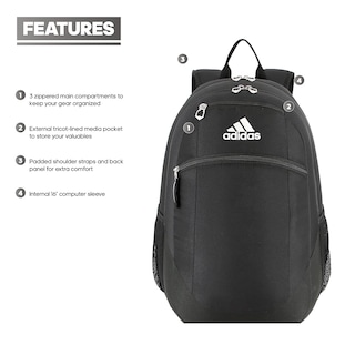 Foto 2 | Mochila Adidas Striker 2 Team Negra - Venta Internacional