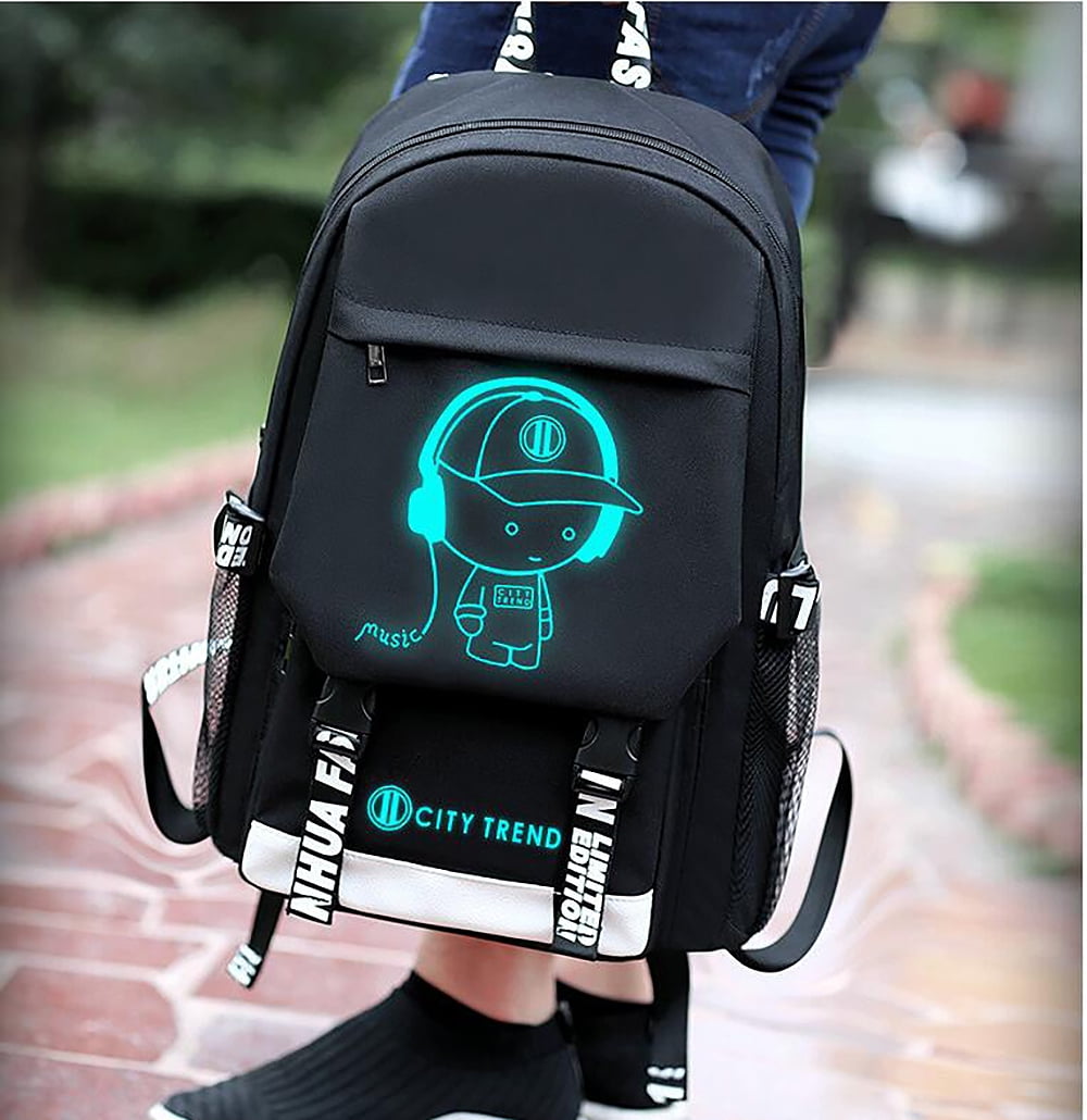 Foto 6 pulgar | Mochila Escolar Ficcug Luminous con Puerto USB para Portátil - Venta Internacional