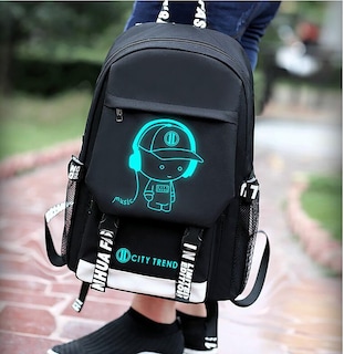 Foto 5 | Mochila Escolar Ficcug Luminous con Puerto USB para Portátil - Venta Internacional