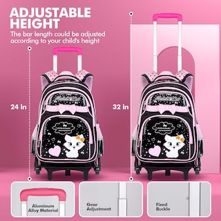 Foto 7 | Mochila Rodante Vibiger Negra de 6 Ruedas - Venta Internacional