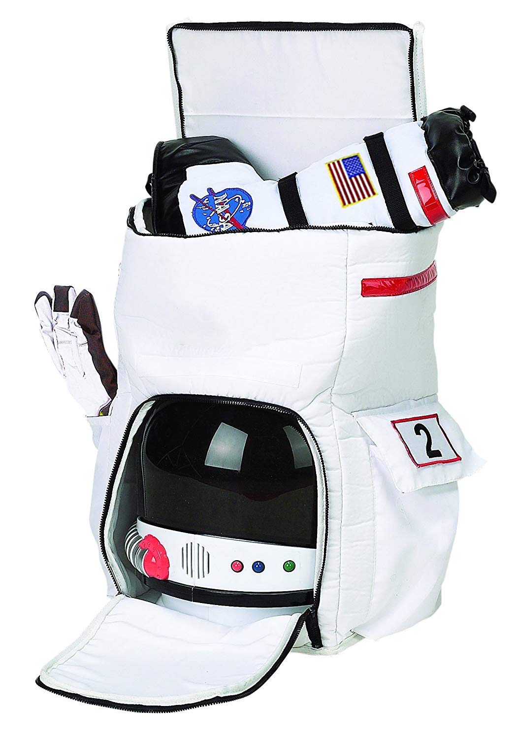 Foto 3 pulgar | Mochila Aeromax Jr. Astronaut Blanca con Parches de la NASA - Venta Internacional