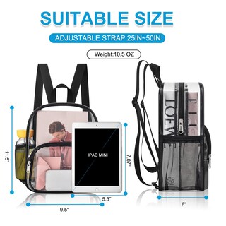 Foto 2 | Mochila Transparente Busiuw con Bolsillo - Venta Internacional
