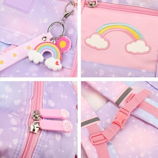 Foto 6 | Mochila Escolar para Niñas Ficcug Shoulder de Nailon Morada - Venta Internacional