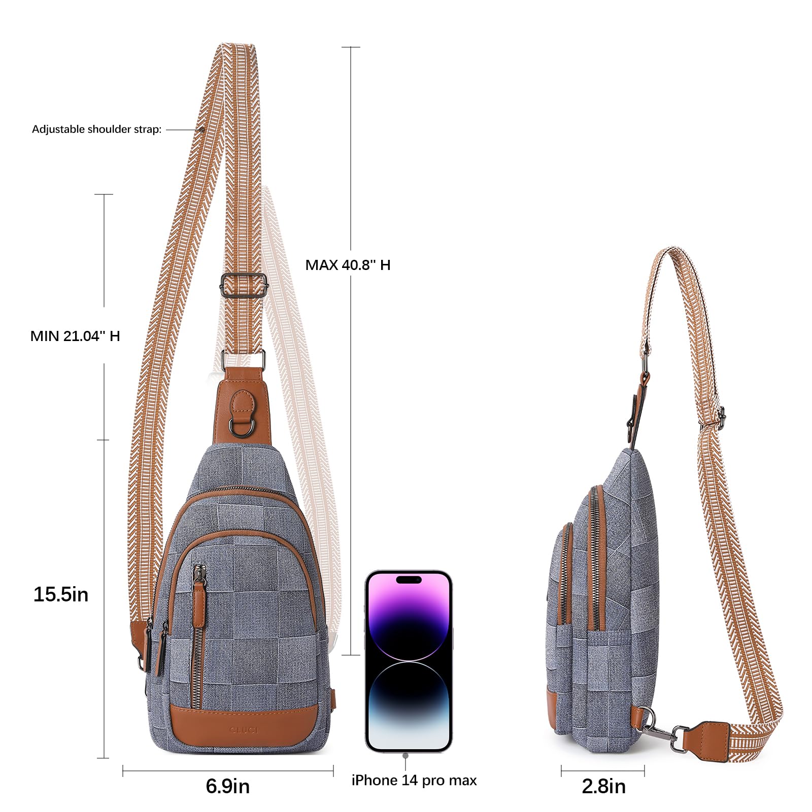 Foto 3 | Mochila Bandolera Cluci Para Mujer - Venta Internacional