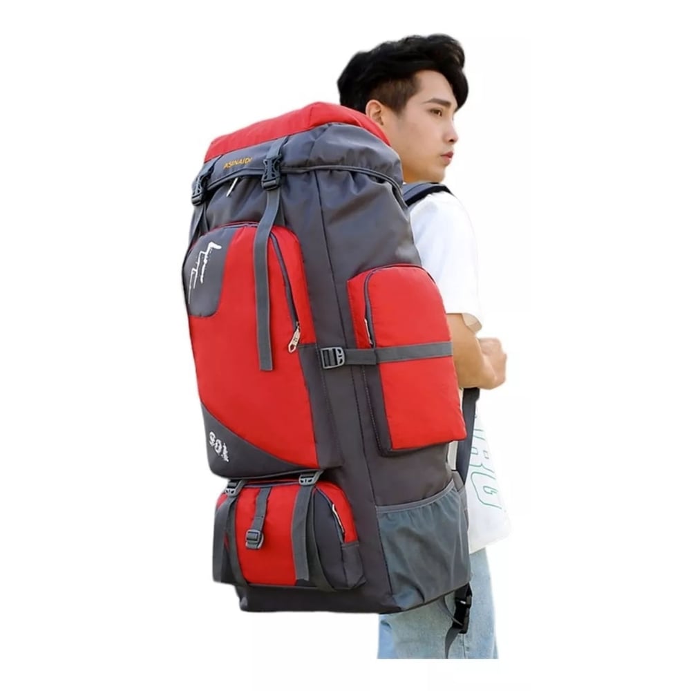 Foto 4 pulgar | Mochila de Acampada Impermeable de Poliéster Rojo - Venta Internacional