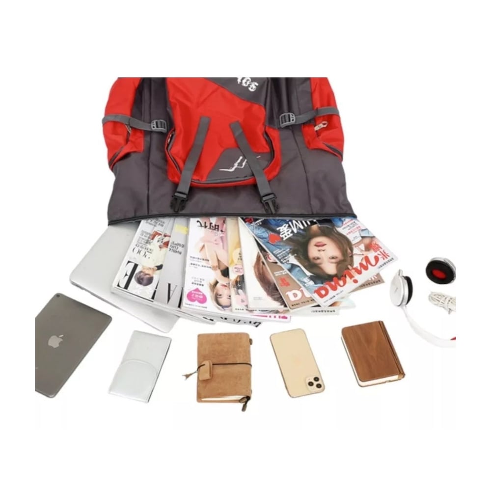 Foto 8 pulgar | Mochila de Acampada Impermeable de Poliéster Rojo - Venta Internacional