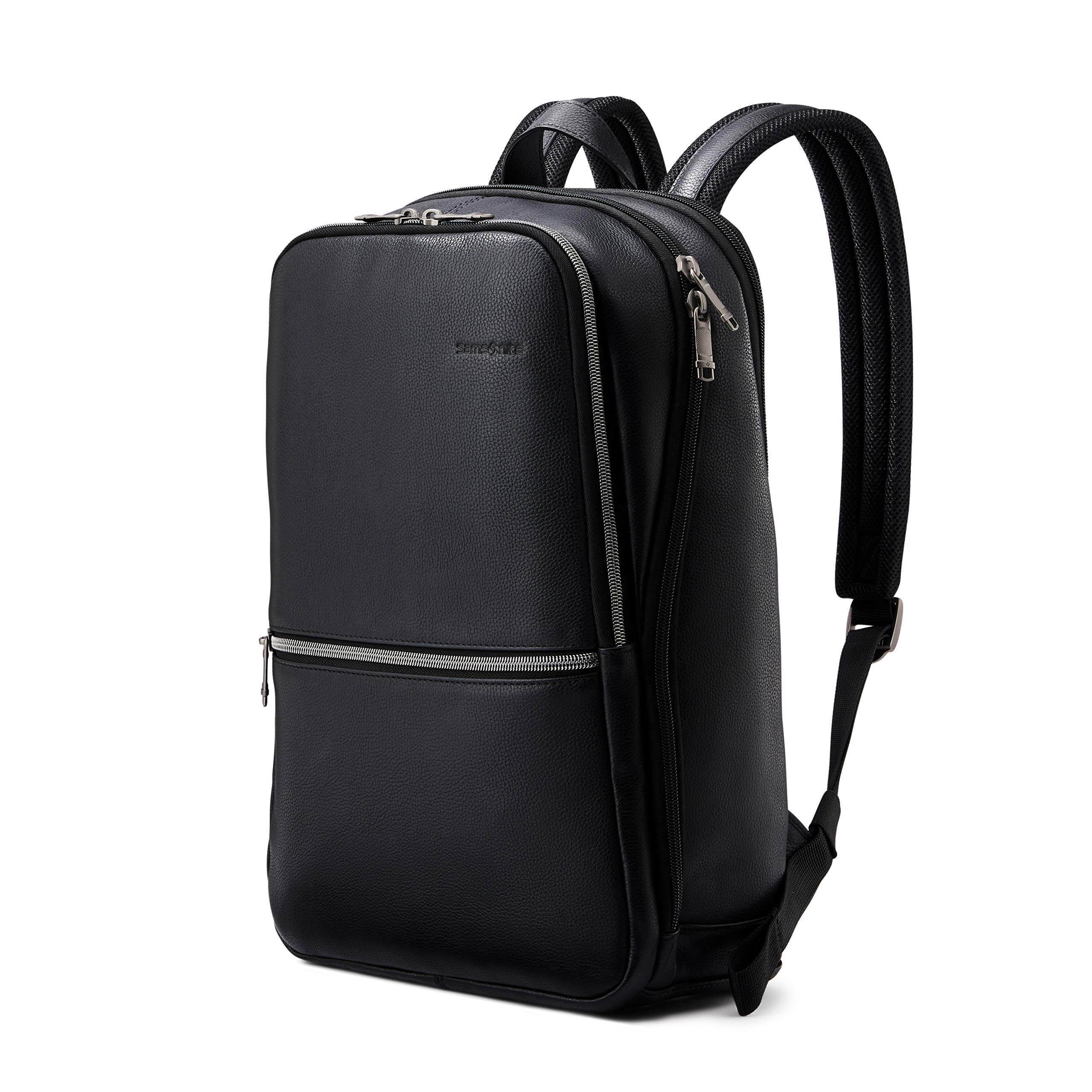 Mochila Samsonite Classic Leather Slim Negra para Portátil de 14,1 Pulgadas - Venta Internacional