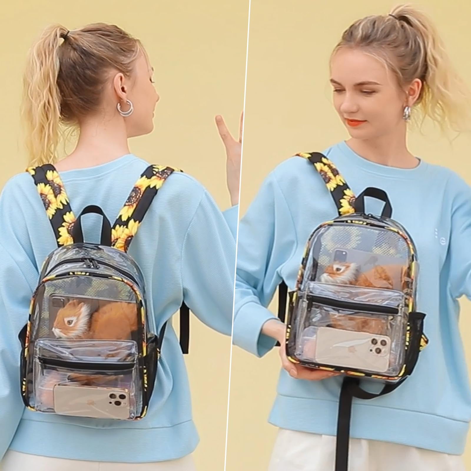 Foto 4 pulgar | Mochila Btoop Transparente de Plástico Aprobada - Venta Internacional