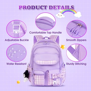 Foto 4 | Mochila Vbiger School Impermeable Para Niñas - Venta Internacional