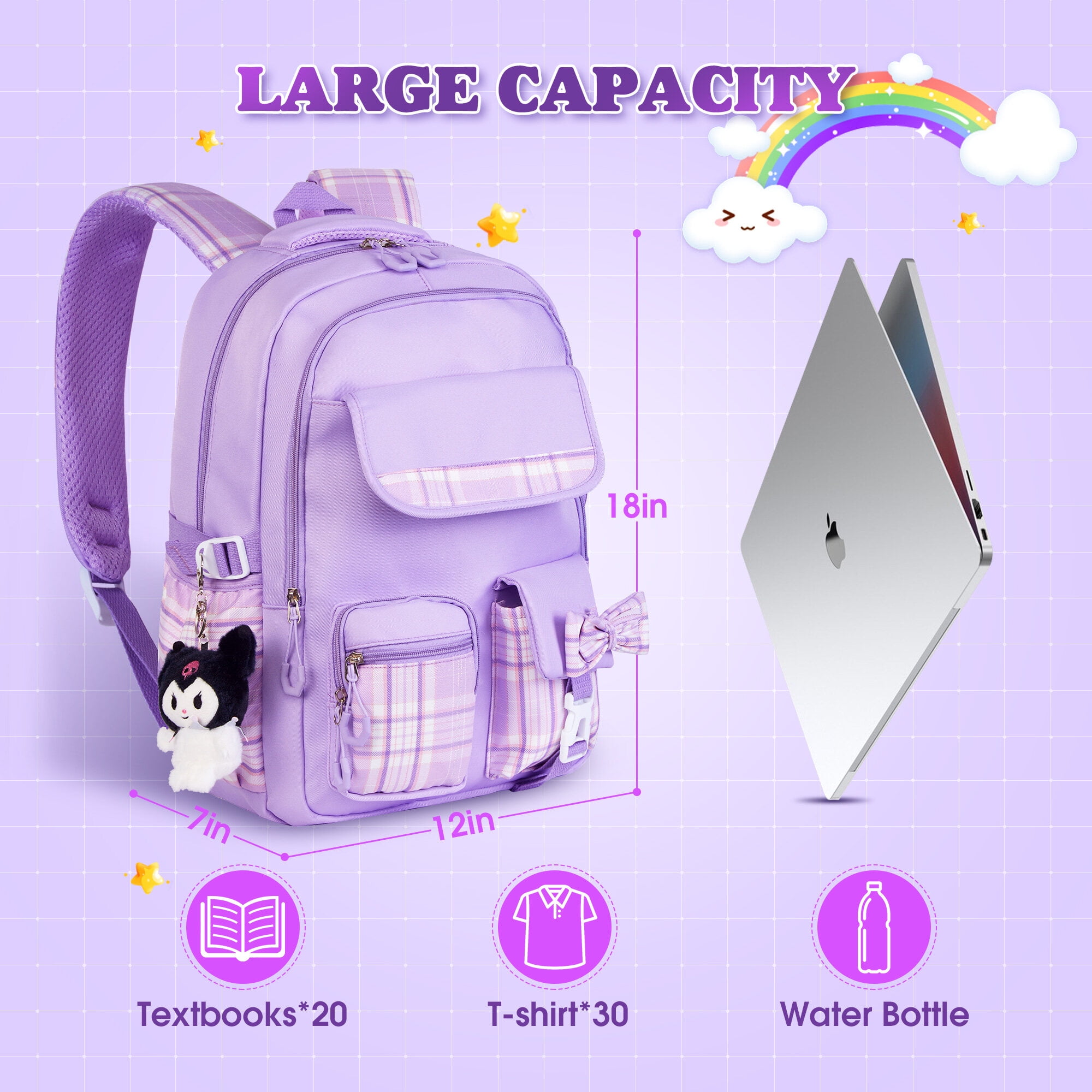 Foto 7 pulgar | Mochila Vbiger School Impermeable Para Niñas - Venta Internacional