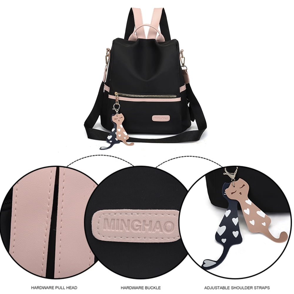 Foto 6 pulgar | Mochila Tcwhniev Casual de Nailon Negra para Mujer - Venta Internacional