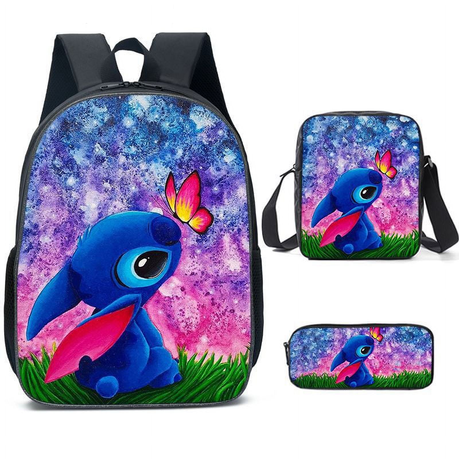 Foto 2 pulgar | Set de Mochila Stitch Casual Poliéster 3 Piezas para Adolescentes - Venta Internacional