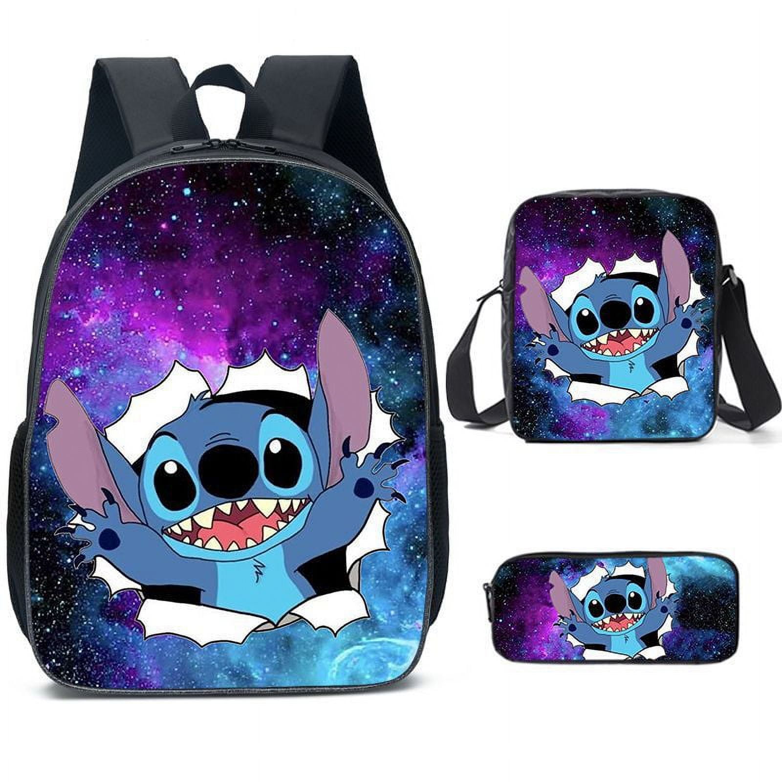 Foto 2 pulgar | Set de Mochila Stitch Casual Poliéster 3 Piezas para Adolescentes - Venta Internacional
