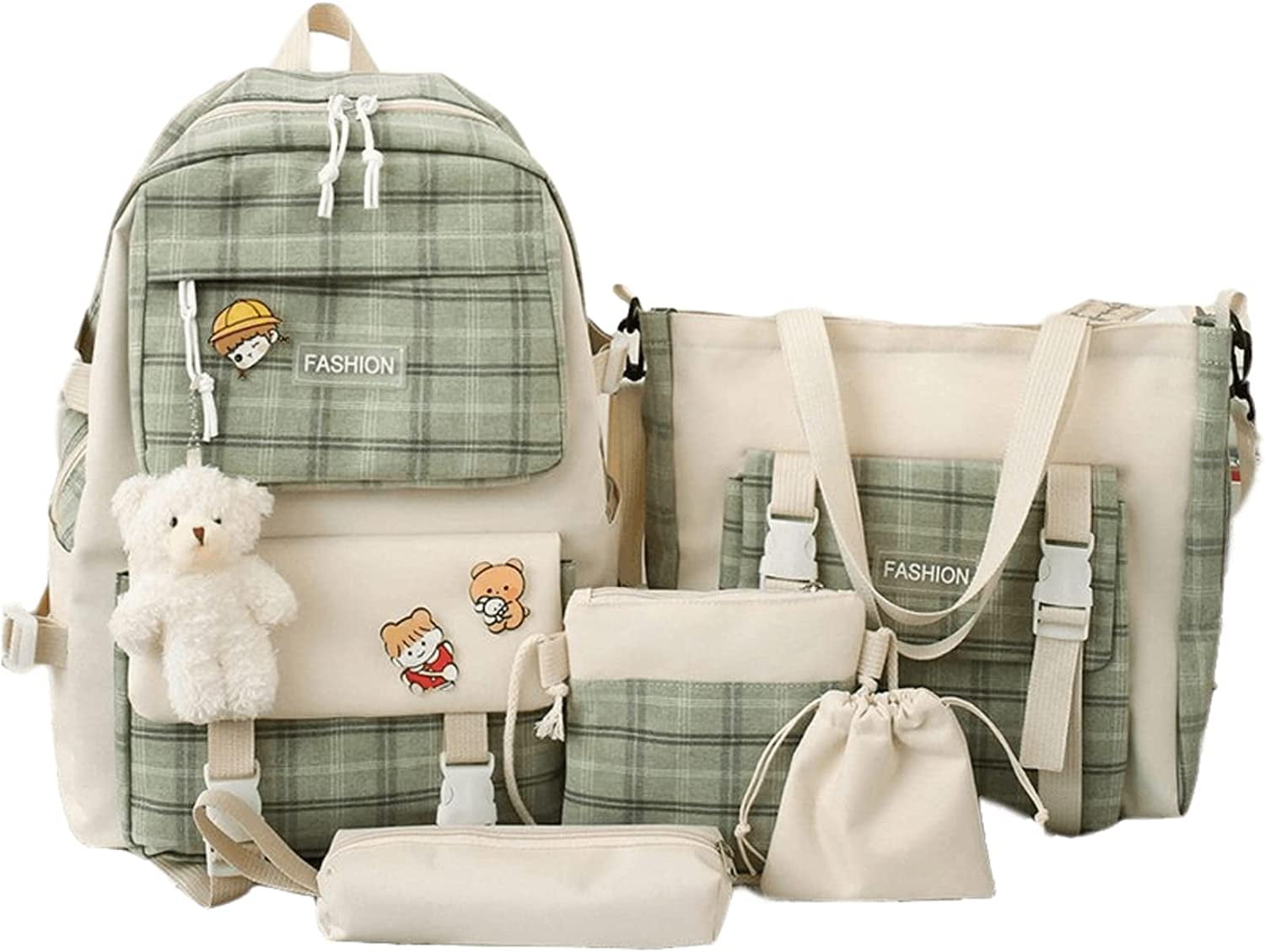 Foto 2 pulgar | Set de Mochilas Kawaii Aesthetic de 5 Piezas 30 L - Venta Internacional