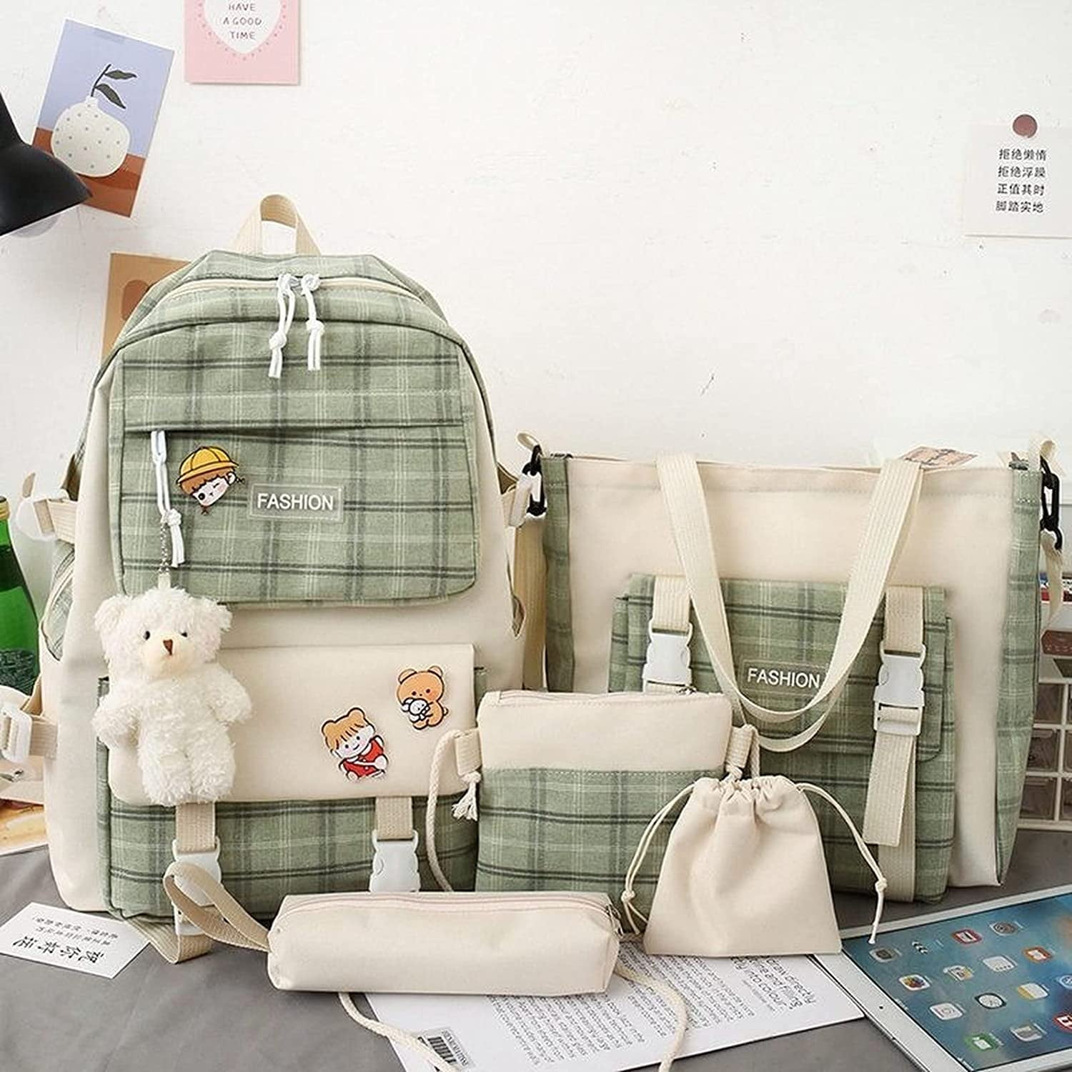Foto 7 pulgar | Set de Mochilas Kawaii Aesthetic de 5 Piezas 30 L - Venta Internacional