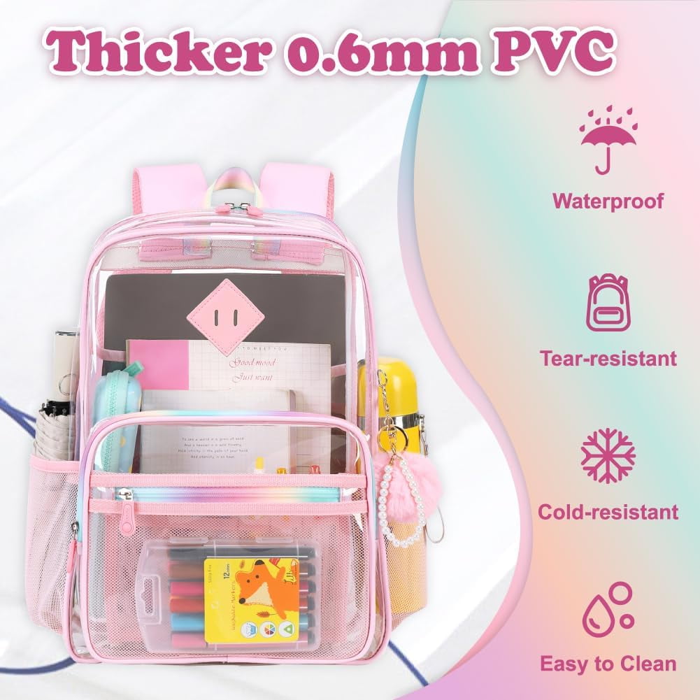 Foto 2 | Mochila Transparente Resistente para Niñas - Venta Internacional