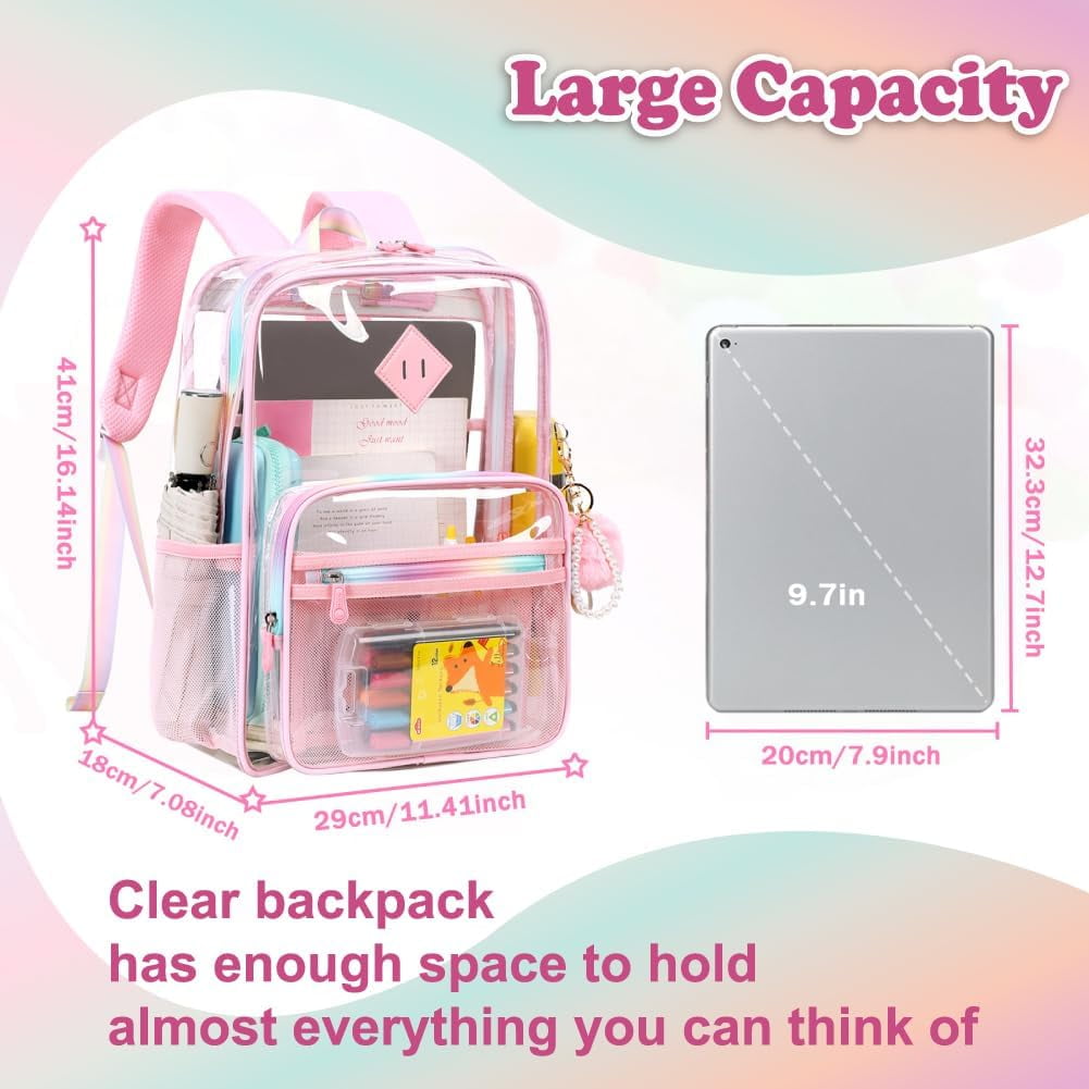 Foto 4 pulgar | Mochila Transparente Resistente para Niñas - Venta Internacional