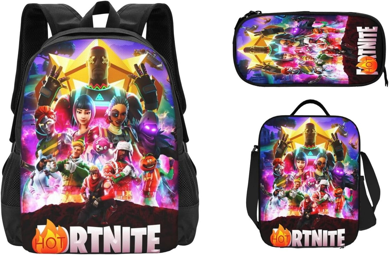 Set de Mochila Game de 3 Piezas con Bolsa de Almuerzo y Lapicera - Venta Internacional