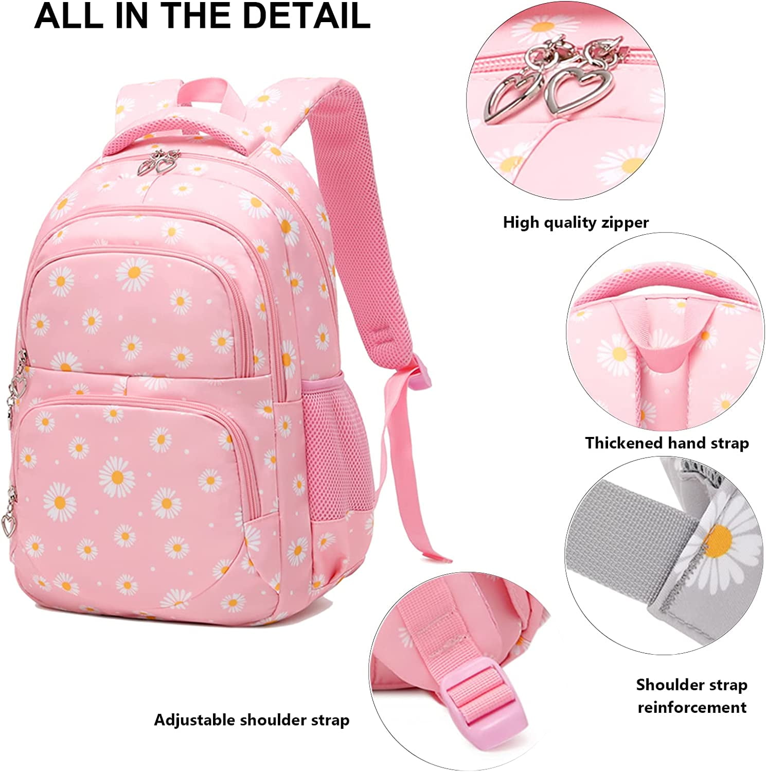 Foto 7 pulgar | Mochila Omkarsy Con Estampado de Margaritas - Venta Internacional
