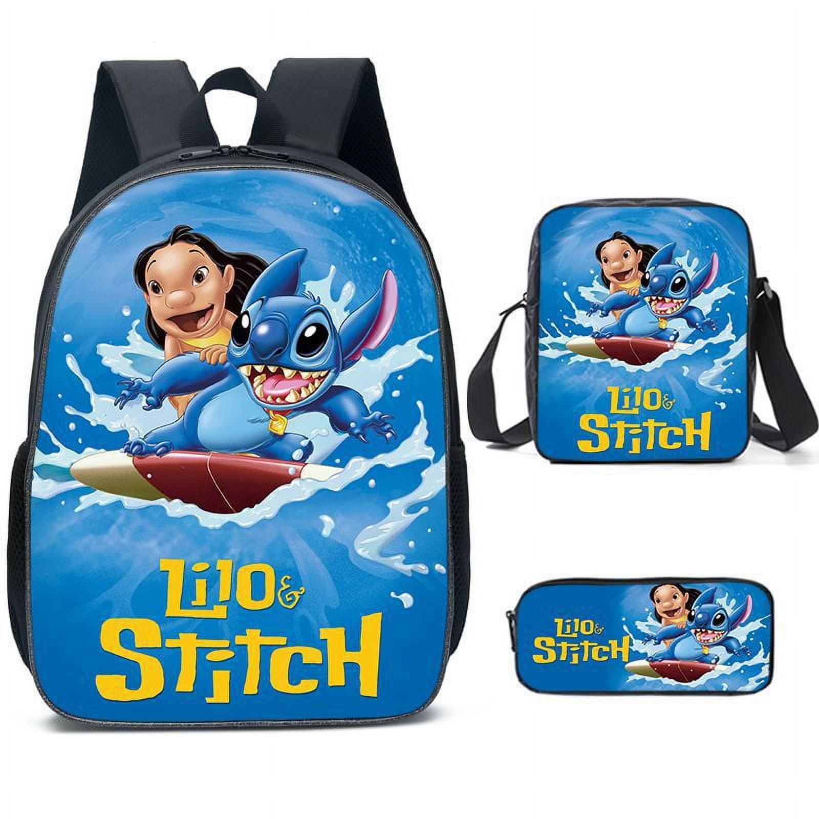 Foto 2 pulgar | Set de Mochila Stitch Casual de Poliéster para Adolescentes 3 Piezas - Venta Internacional