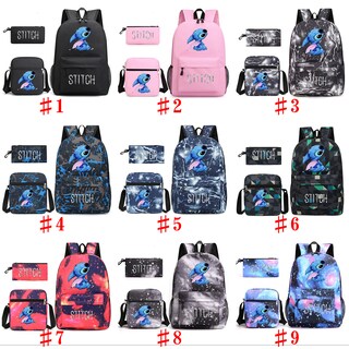 Foto 2 | Mochila Stitch Children Starry Night School 3 Unidades con Lápiz - Venta Internacional
