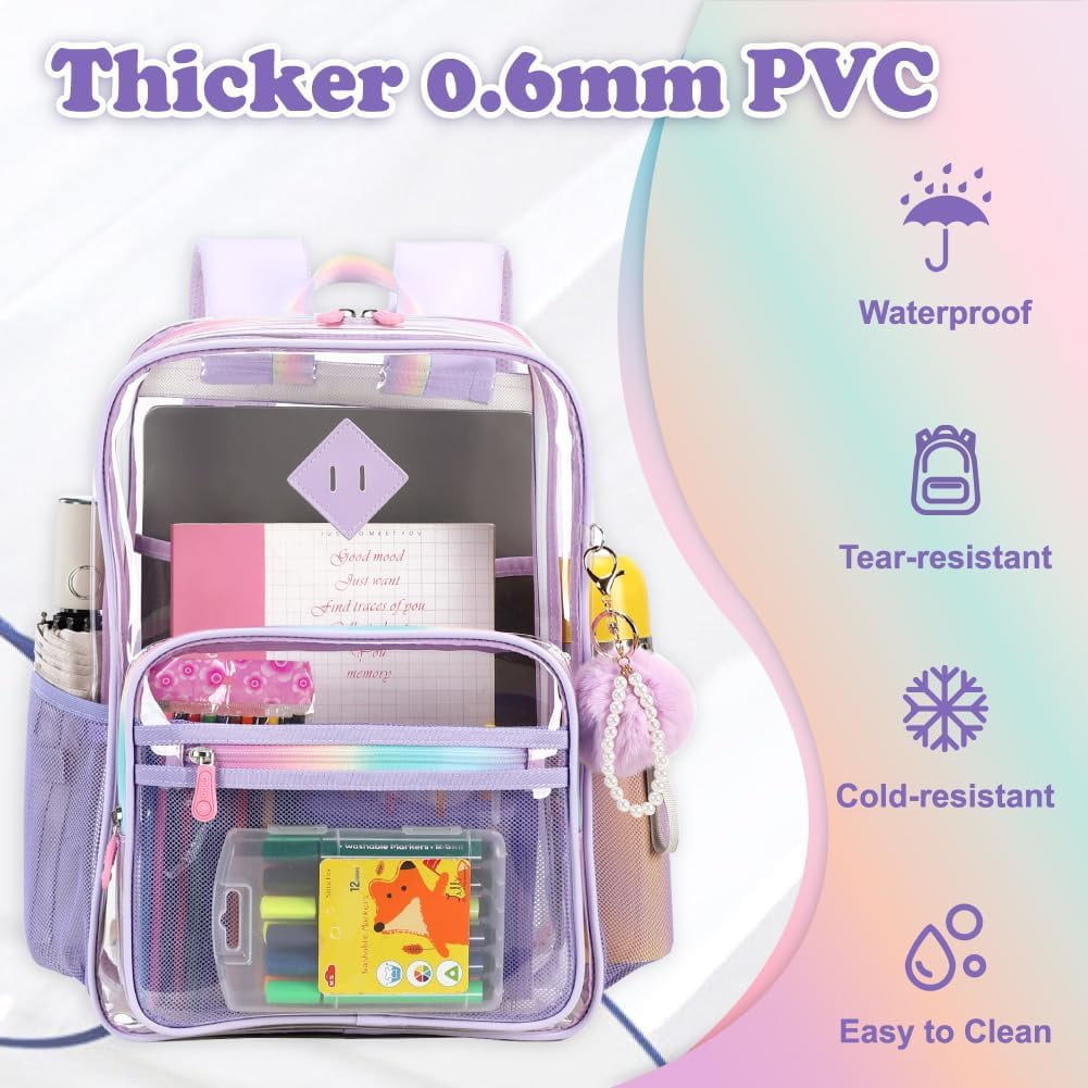 Foto 5 pulgar | Mochila Transparente Mochila Escolar Transparente y Resistente - Venta Internacional