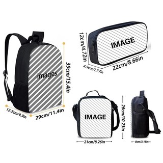 Foto 4 | Juego de Estuches para Lápices Schoolbag Mochila y Lonchera Peach Girl - Venta Internacional