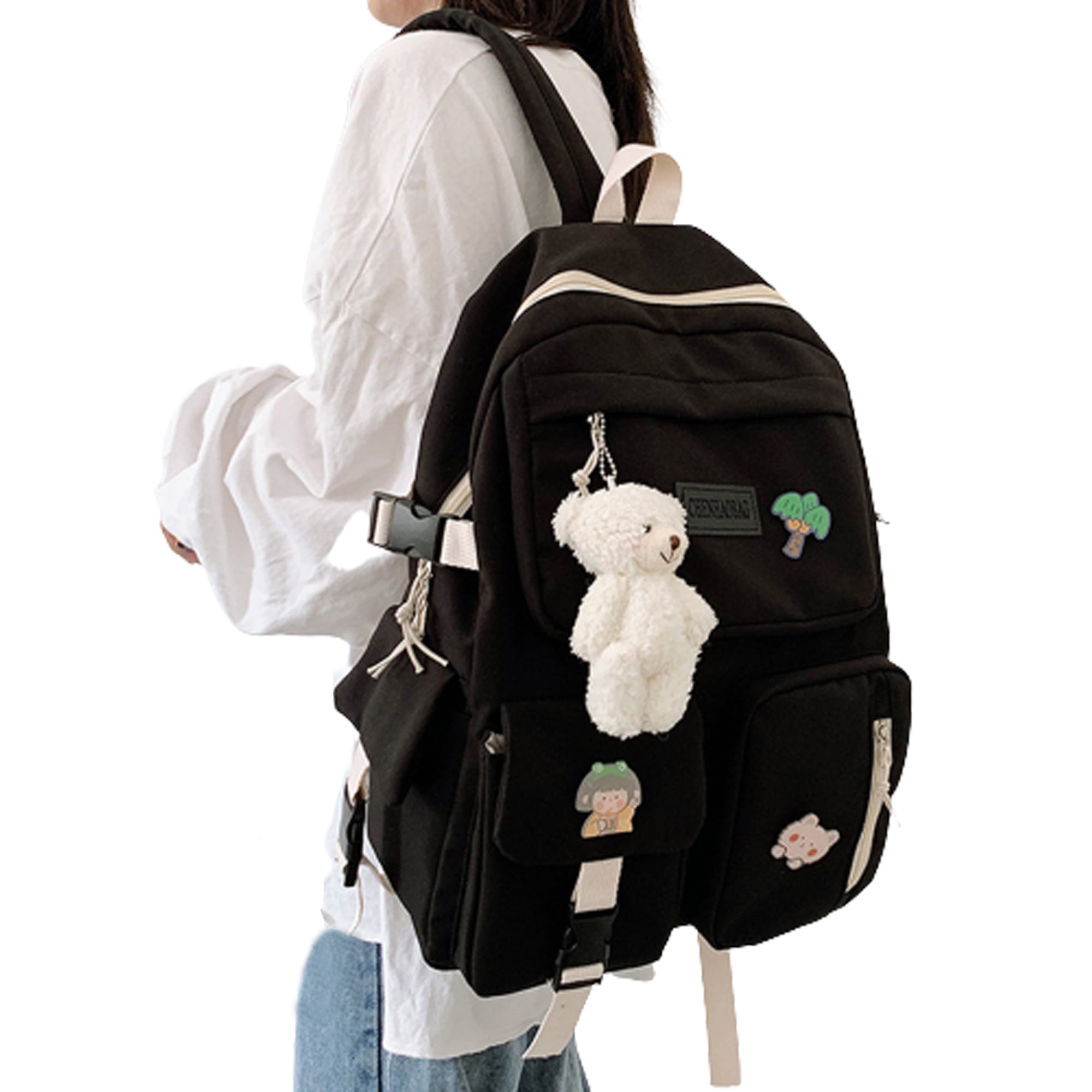 Mochila Multiusos de Nylon Negra para Mujer - Venta Internacional