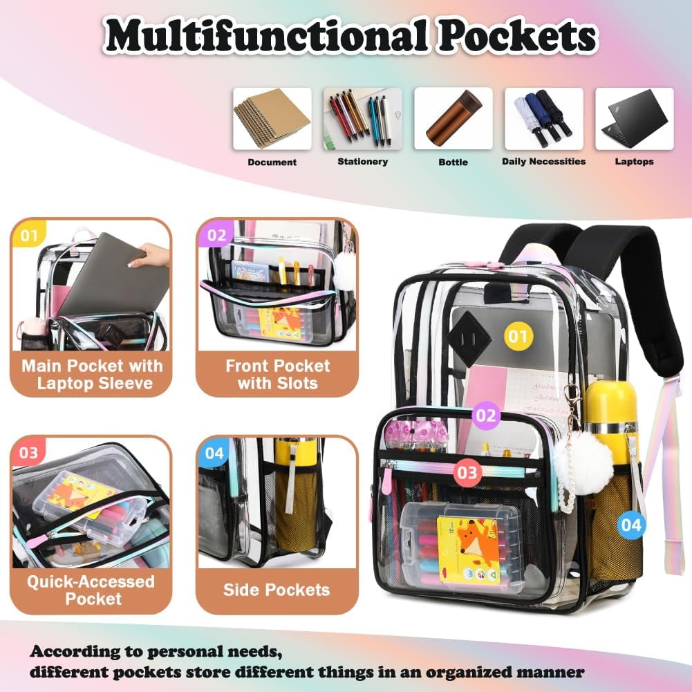 Foto 5 | Mochila Transparente Para Niñas - Venta Internacional
