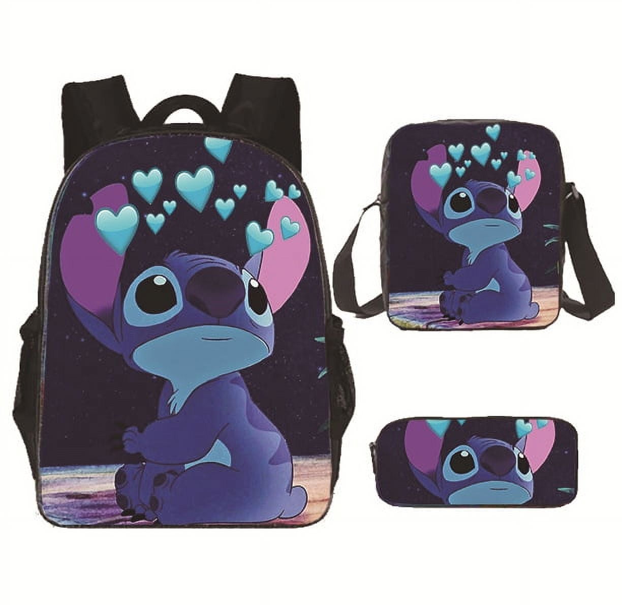 Foto 2 pulgar | Set de Mochila Stitch Casual de Poliéster para Adolescentes 3 Piezas - Venta Internacional